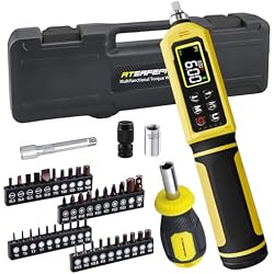 ATsafepro Digital Torque Screwdriver Set, 0.8-53.1 in-lbs/0.09-6 Nm, 45 PCS 1/4