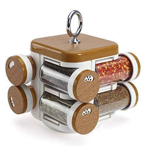 Buy CLOVVA 8Jar Revolving Spice Rack, Masala Box, Spice Box, Masala Rack, Trolley Rack Online