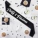 BLUE PANDA 40th Birthday Sash and Tiara for Women's Gift, Forty and Fabulous Party Decorations (Black Satin)