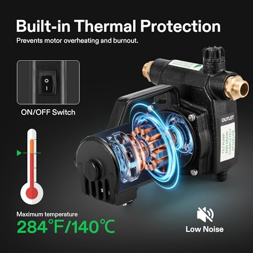 Image of VIVOSUN 1HP Water Transfer Pump, 2700GPH Cast Iron Casing Water Transfer Utility Pump with ON /OFF Switch, Hose Adapters, Brass Connectors and Suction Strainer for Pools, Ponds, Aquariums, Black