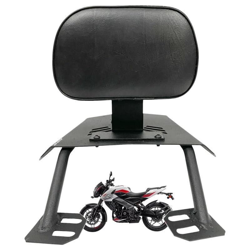 Dhe Best Bike Backrest/Back Rest Cushion Heavy Duty Top Carrier/Luggage Rack Black Suitable for Bajaj Pulsur NS 200-picture-32