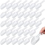Gejoy 50 Pcs Plastic Ice Scoop Multi Purpose Kitchen Scoops 5.9 Inch Candy Buffet Dessert Scooper Ice Cream Food Popcorn Scoops for Kitchen Buffet Bar Party Wedding(Clear)