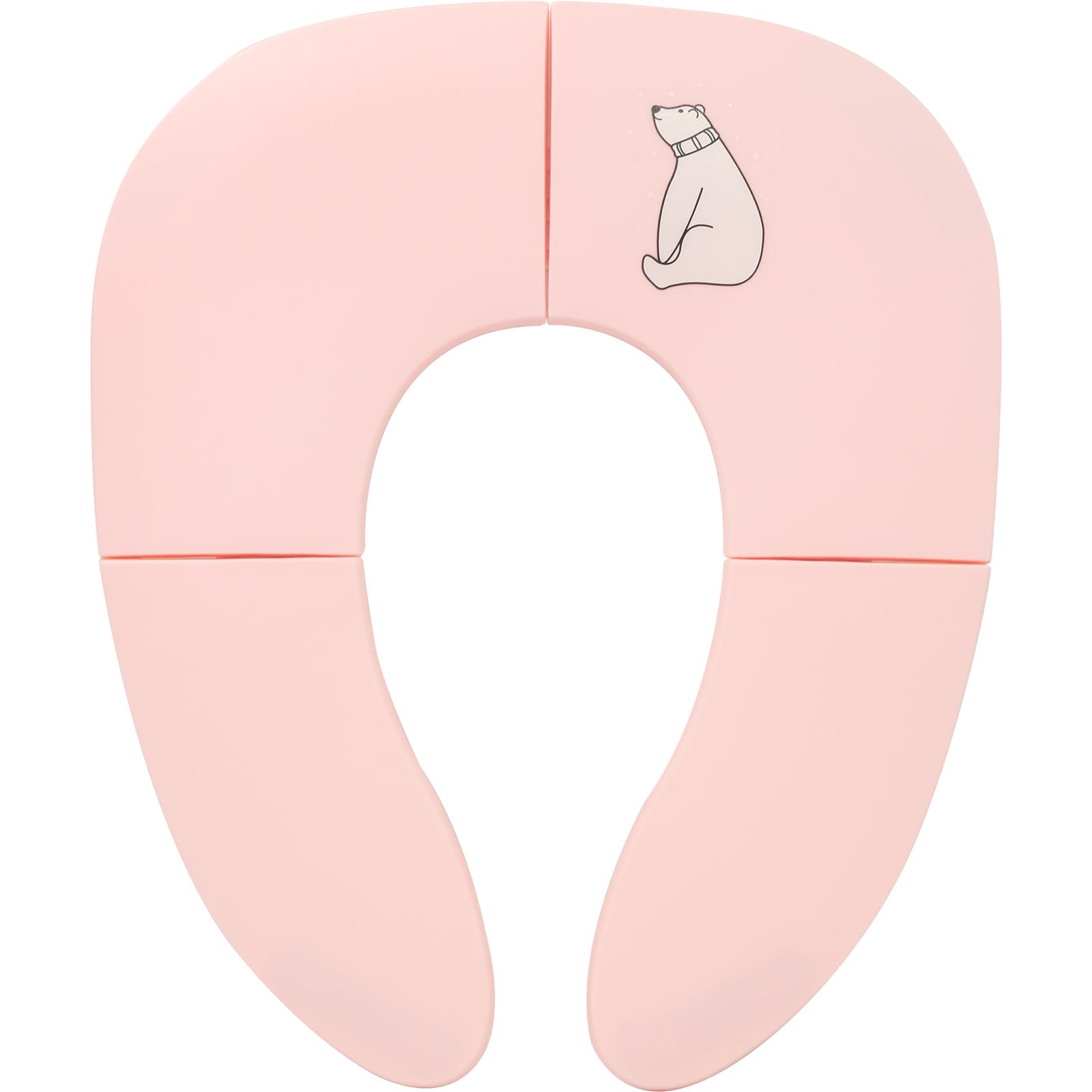 Asiento plegable para orinal de viaje para niños y niñas, asientos de inodoro para niños, ventosas antideslizantes, incluye bolsa de viaje, color rosa