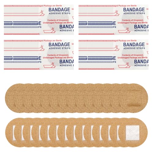 300pcs Round Spot Bandages, 0.87in Elastic Fabric Adhesive Plasters Skin Friendly Dot Bandaids for Face Nose Hands & Sensitive Skin First Supplies