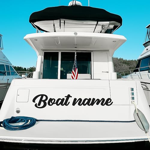 Custom Boat Decals Vinyl Lettering - Boat Name Decals Custom Waterproof - UV Resistant Stickers and Decals - Custom Vinyl Letters for Yacht, Jet-Ski, Marine