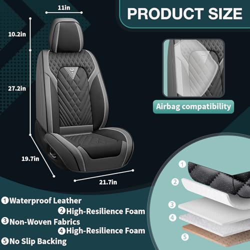 Image of Car Seat Covers for Chevy Impala 2000-2020 Leather Full Set