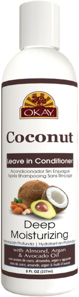 OKAY Pure Naturals Coconut Oil Deep Moisturizing Leave-in Conditioner, 8 Ounce, 0.22 kg