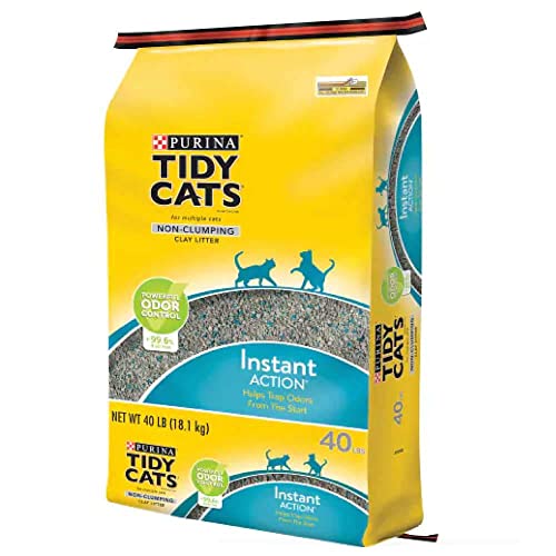 Tidy Cats Immediate Odor Control Formula for Multiple Cats Non-Clumping Cat Litter 40lb Bag