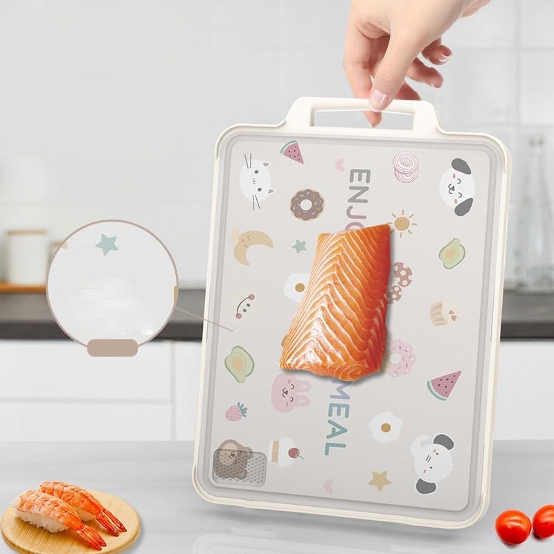 Tabla de cortar de acero inoxidable para cocina, tabla de cortar de doble cara con base antideslizante, separación de alimentos crudos y cocidos, apta para lavavajillas, 43.5(B)