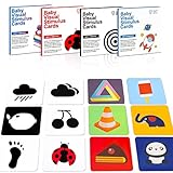 Baby Visual Stimulation Cards Baby Contrast Cards Baby Black White Flash Cards 0-36 Months Toddler Learning Toy Early Promotion Card 4 Sets of staged Pictures Cards