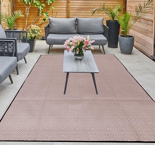 ARSUK Tappeto da Esterno in Plastica (180x120 cm) – Tappeto per Patio, Giardino, Spiaggia, Campeggio, Balcone, Terrazza, Cortile, Veranda – Lavabile, Portatile, Confortevole, Resistente e Anti-UV