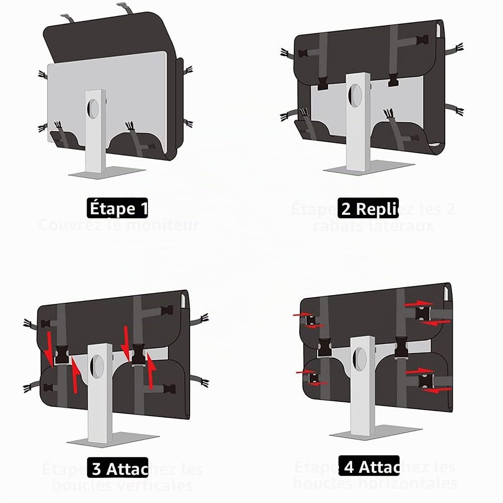 Sac de transport pour écrans LCD de 24 pouces et moniteurs, étui de protection pour moniteur de 24 pouces, noir