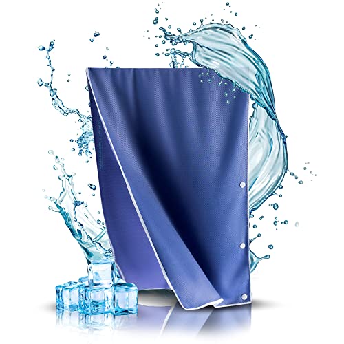 CULYA Kühltuch 90 × 30 cm mit Druckknöpfen - Bis zu 15 C kälter als die Umgebungstemperatur - Kühlhandtuch für Nacken & Sport reaktivierbar durch Anfeuchten & Ausschütteln UPF 50+