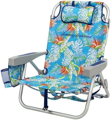 Tommy Bahama 2 Pack Backpack Beach Chair 5 Position Chair, Including Lay Flat (Floral)