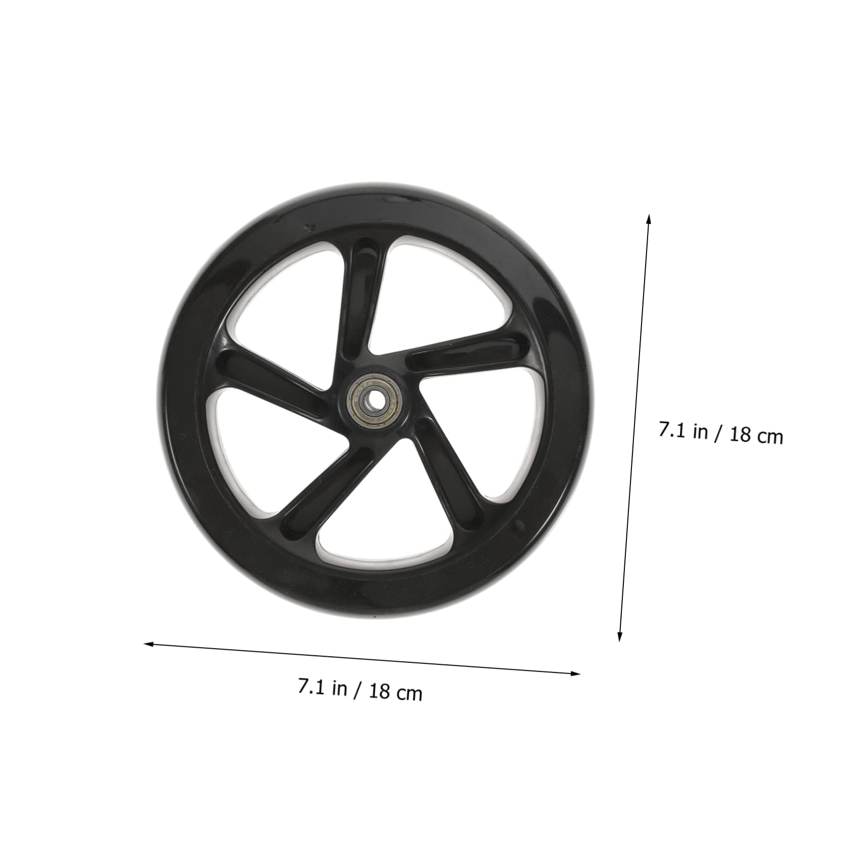 Roues de Trottinette Lot de 2 PU Haute Élasticité Roulements 180mm | Noir, Usage Rues et Places, Adhérence Forte, Résistance à L’usure, Remplacement pour Modèle Électrique