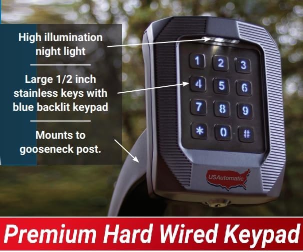 US Automatic 050700 Keypad mounted on a gooseneck post