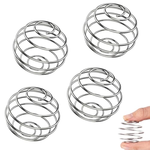 Cfcyhla 4 Stück Edelstahl Protein Shaker Metall Shaker Ball Frühling Kugeltyp Blender für Flasche Cup Draht Schneebesen Ball für Protein gemischte Getränke