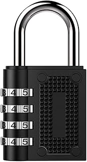 Combination Padlock, BeskooHome Waterproof Padlock with Code, 4 Digit Locker Padlocks for School, Gym Lockers, Outdoor Combination Lock for Shed, Fence, Backyard, Hasp Locker (1 Pack Black)