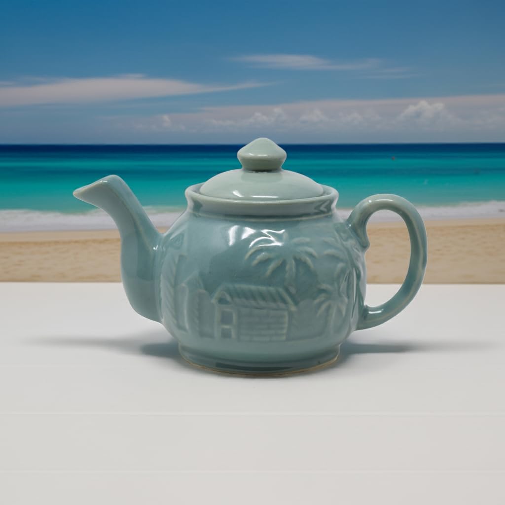 Goa Beach Inspired Medium Teapot Kettle with Spout Teapot for 2 or 4 500ml (Green)