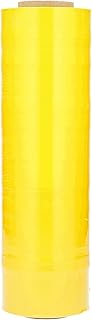 PSBM Yellow Stretch Wrap, 1 Pack, 18 Inch x 1500 Feet, 80 Gauge, Plastic Cling Dark Color Hand Stretch Film Rolls for Packaging Moving Packing Pallets