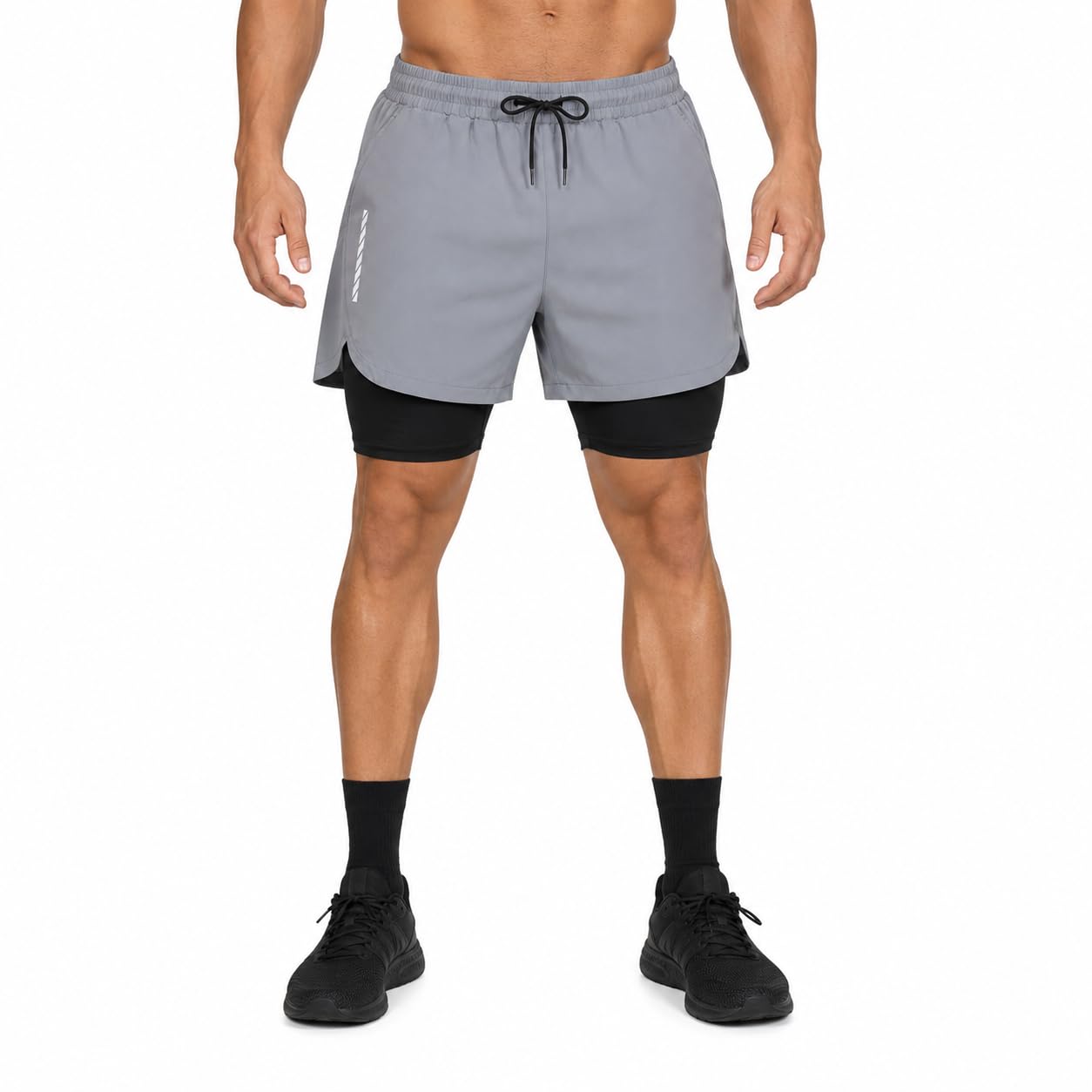 THIRD QUADRANT 2-in-1 Running or Gym Lycra Shorts for Men || Quick-Dry Athletic Shorts ||with Built-in Liner-image-10
