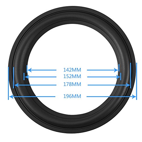 Image of Yoidesu 2pcs Black Color 8 inch Rubber Speaker Edge Surround Rings Replacement Parts for Speaker Repair or DIY,Perforated Rubber Speaker Foam Edge Subwoofer Surround Foam Replacement Parts