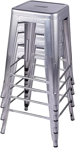 Miniatura 149 de GIA Taburete de mostrador sin respaldo de 24 pulgadas, cantidad de 4, bronce con asiento de madera clara Negro -,Café,Gris,gris, (Gun