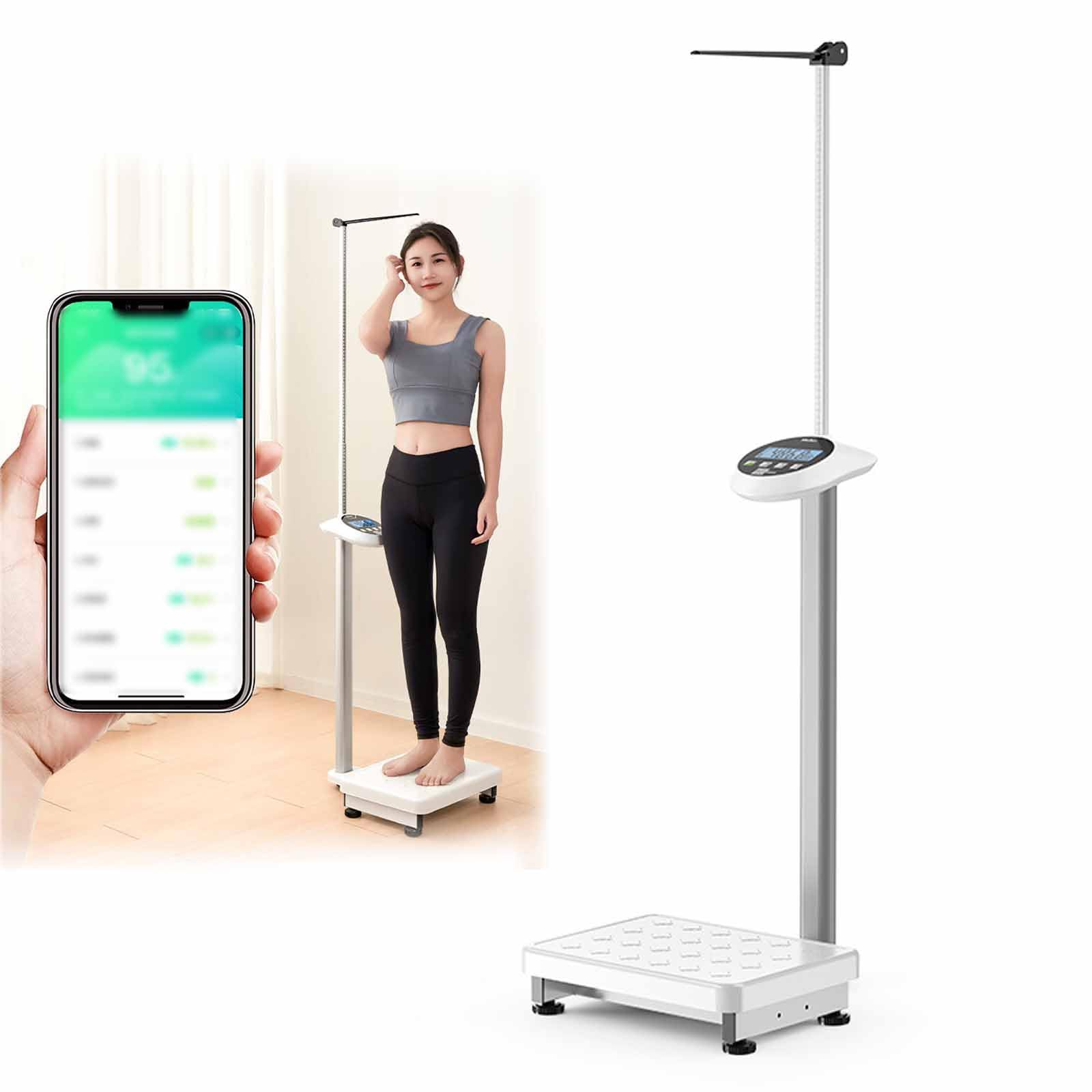 Báscula Médica Digital Profesional Con Pantalla LCD, Rango De Medición De Altura: 70-190 Cm, Capacidad De Carga: 200 Kg, Báscula De Salud De Precisión Para El Hogar, Para Medir Peso, Altura E IMC.