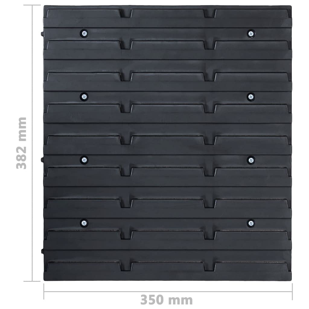 Pared de herramientas con cajas de almacenamiento de visión, 141 piezas, plástico, 8 placas de pared, 63 cajas, soporte para herramientas, gancho para llaves, para taller, garaje, sala de ocio