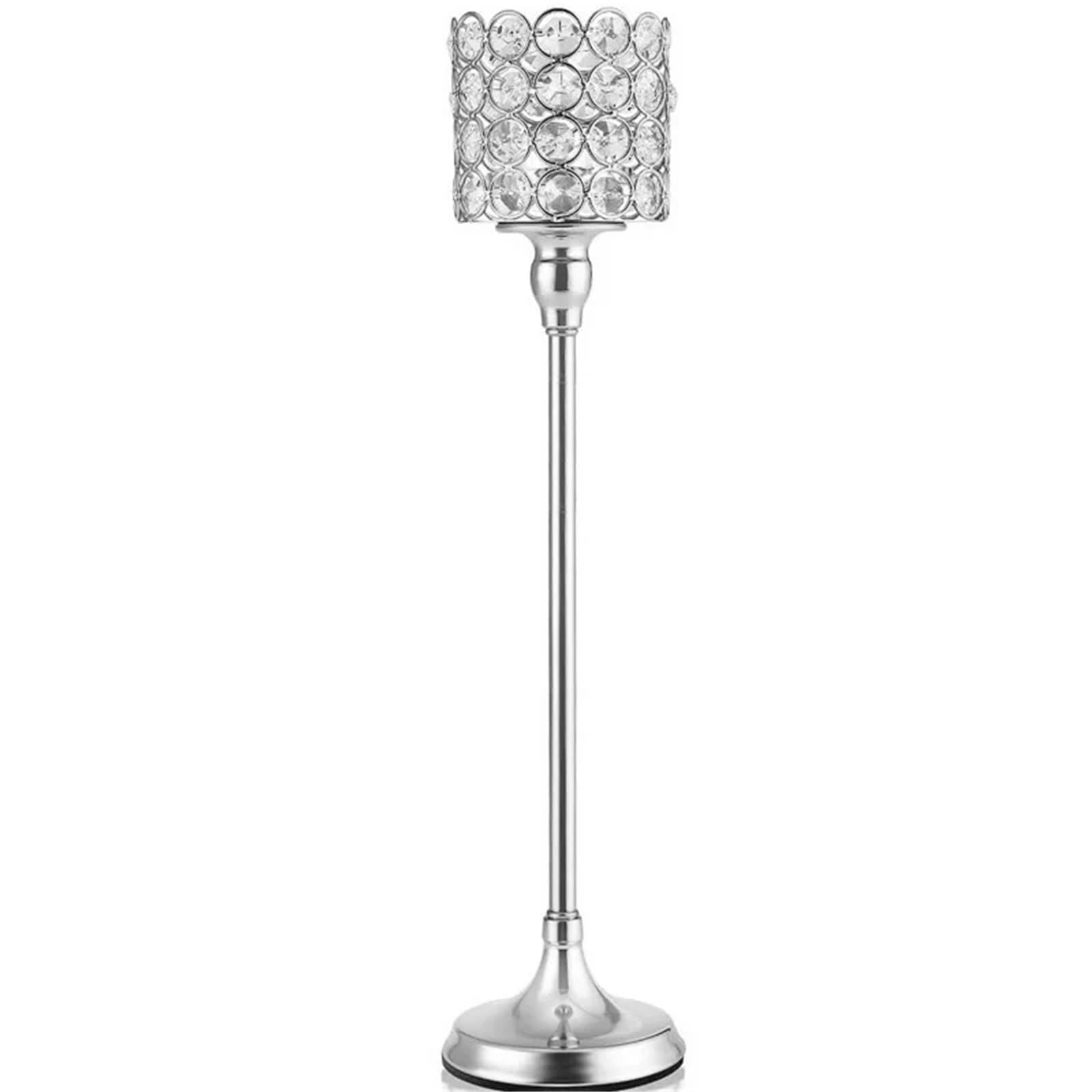 Candle Holders Candle Holders Silver Crystal Cylinder, Pillar Candlestick For Living Room, Wedding, Dining Table, Centerpieces, 1PCS(45cm)