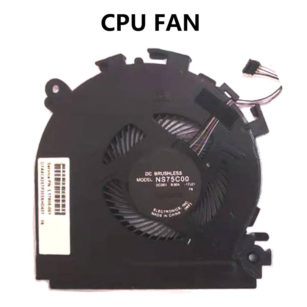 CPU + GPU Cooling Fans Suitable for HP Spectre X360 15-CH 15-CH0XX TPN-Q200 Series Laptop Cooler Fan 5V 0.5A 4 PIN NS75C00-18C17 + NS75C00-18C16 P/N: L33058-001 + L33057-001 (2PCS)