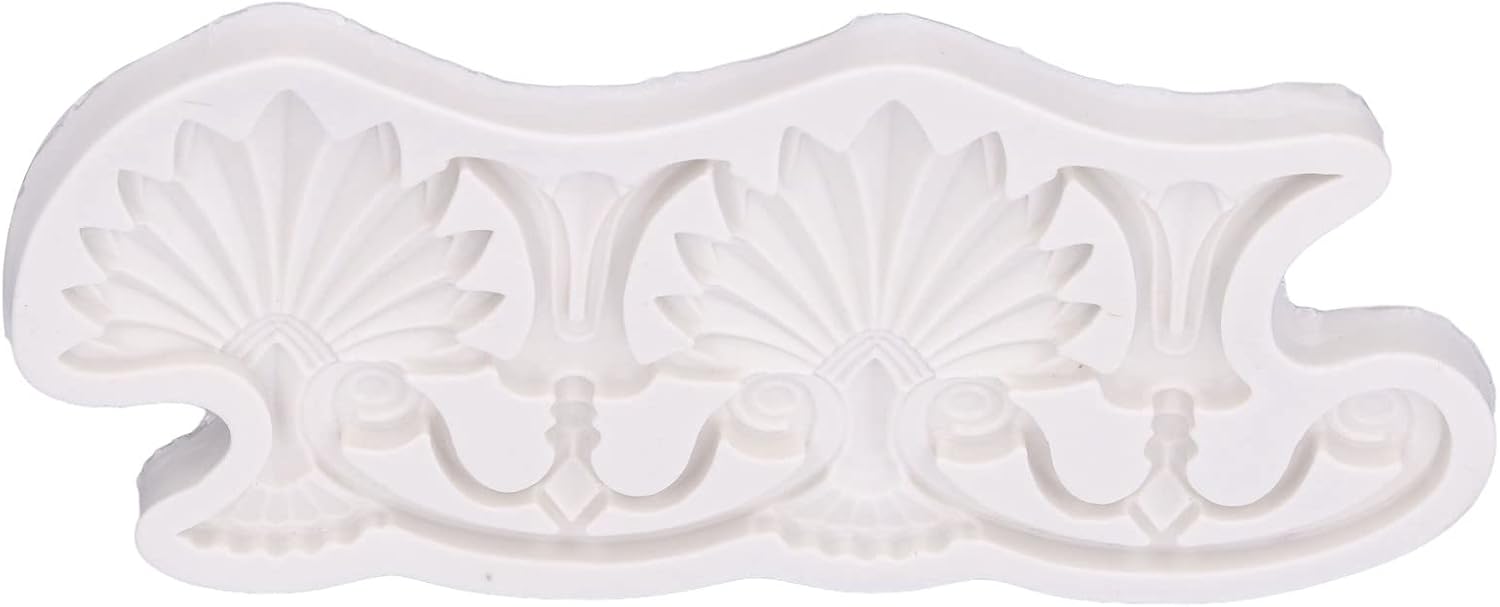 Cake Border Mold, for Clay, Resin, Chocolate, European Retro Pattern, DIY, Gray, Silicone Mold, Flexible, Reusable, Easy Release