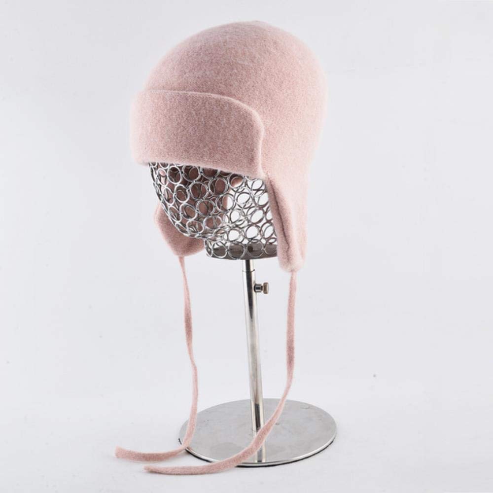 genericKnitted hat Knitted Wool Warm Trapper Hat Winter Women Hats Bomber Hat Fake Fur Casual Ear Caps For Women'S Bone