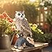Ovewios Owl Garden Statues Outdoor Decor, Perching Forest Owl on Stump Resin Figurine Owl Lawn Ornaments for Home Indoor Outdoor Garden Patio Yard Decor
