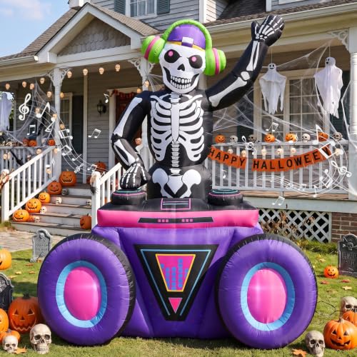 Aufblasbares Skelett-DJ mit Musik und LEDs, 1,8 m – Produktansicht 4