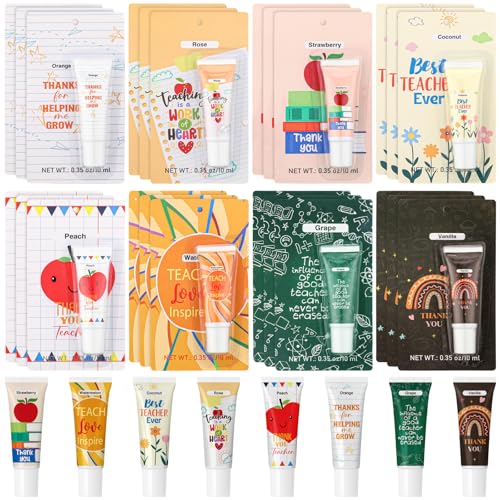 Image of 24 Pcs Back to School Teacher Gifts Lip Balm Bulk for Dry Cracked Lips Lip Balm Gifts Party Favor Stocking Stuffers for First Day of School Classroom Women Men Employee Coworkers Team
