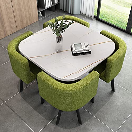 Mesa de centro Recepción de la oficina Juego de mesa y silla, Ahorro de espacio Combinación de mesa y silla, Oficina de Ventas Mesas Pequeñas 80cm Mesas de conferencias de oficina ( Color : Green )