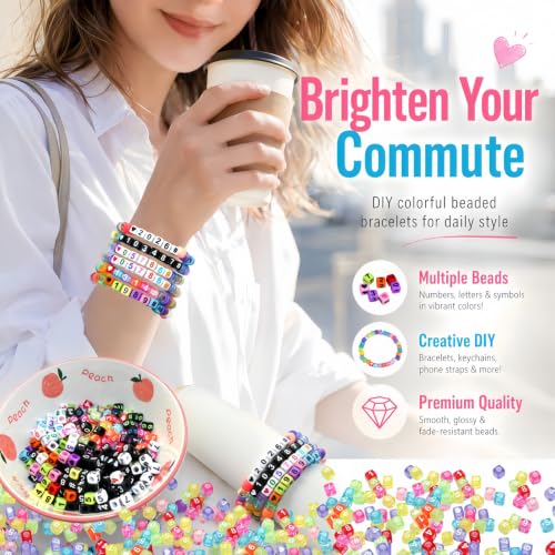 Image of Looconi 600pcs Number Beads 6 Colors Acrylic Square 6x6mm Number Beads Each Color 100pcs