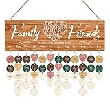 Gifts for Mother Dad Grandma Family, Wooden Birthday Reminder Calendar Board(15.7'x4.7'), Handmade...