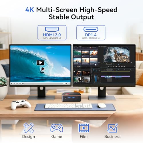Image of Blackview MP20 Mini PC, AMD Ryzen 3300U Win 11 Pro Mini Computer, 16GB RAM 512GB SSD (up to 2TB), Dual 4K Screen Support HDMI DP, SFF Small Desktop PC for Office Work Home HTPC | 3300U Processor, Win 11 Pro, (up to 2TB), Dual 4K Display HDMI DP, SFF Small Desktop PC for Office Home HTPC