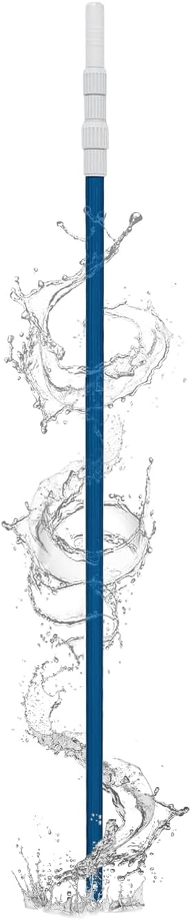 Durable 4-12 Ft Telescopic Pool Pole for Pool Cleaning, Anodized Aluminum Extendable Handle with Quick-Lock Mechanism for Pool Skimmer, Brush & Vacuum Head