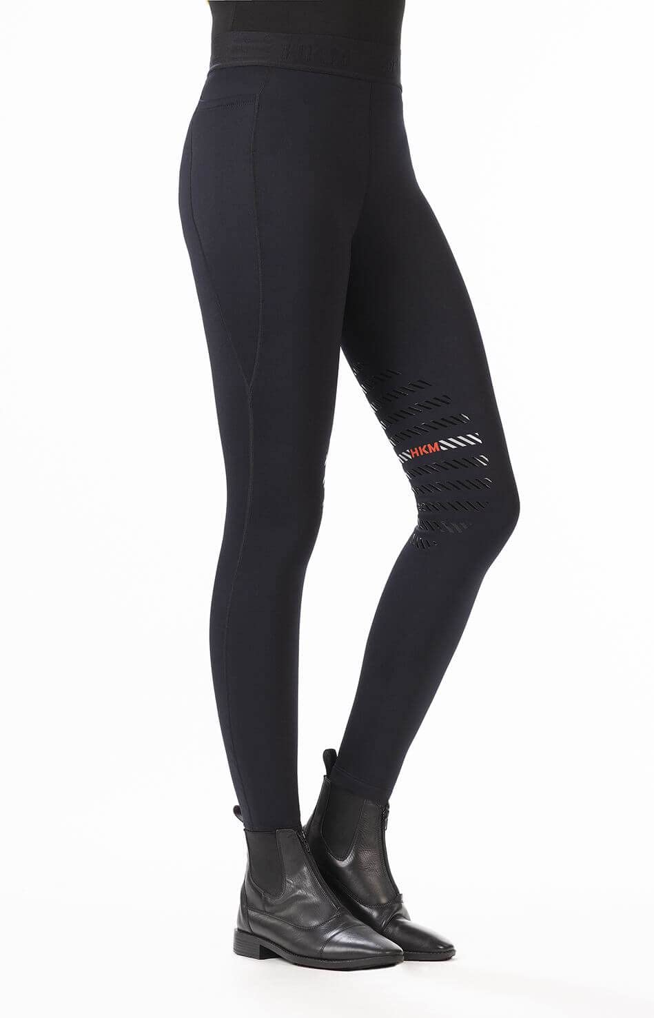 HKM Sports Rodillera Sintét Leggings de Montar para Niñas