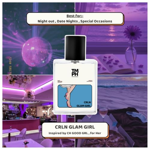 Image of TMPerfumehouse CRLN GLAM GIRL EDP for Women | Sweet, Floral & Long Lasting Perfume Spray | Sweet, White floral & Warmspicy Fragrance | Luxury Gift for Her | TMPH | 50ml