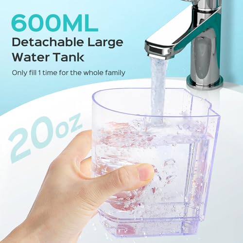 Image of COSLUS E2 Advanced Water Dental Flosser Teeth, 2 Modes 12 Pressure Settings | Electric Pick for Orthodontic, Braces, Sensitive Gums - Home Use, 5 Jet Tips for Multiple Family Users, Pink, Standard Set
