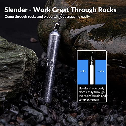 Thkfish Fishing Weights Fishing Sinker Drop Shot Weights Fishing Weights Kit Drop Shot Rig Wacky Hooks Offset Hooks Fishing Tackle C-103Pcs #TOP4