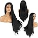 Produktbild Ivan Cosmetic 250% Density Synthetic Lace Front YaKi Straight Kanekalon Fiber High Temperature Resistant No Tangle Wigs With Baby Hair Pre Plucked Hairline For All Skins Women.(Black,24")