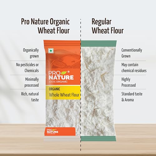 Image of Pro Nature 100% Organic Whole Wheat Flour 5 kg, (Pack of 2)