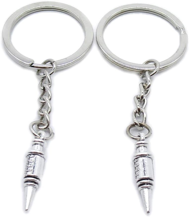 100 Pieces Keyring Keychain Wholesale Suppliers Jewelry Clasps IG3G3W Syringe