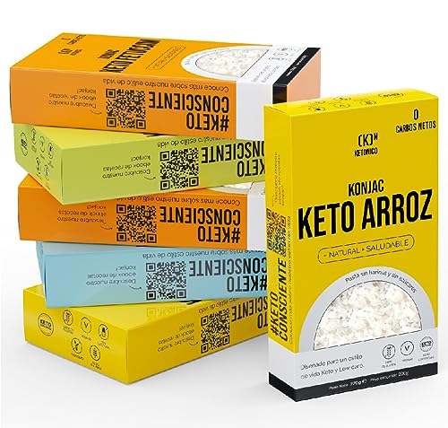 KETONICO Konjac Keto Sin Gluten, Sin Lactosa, Sin Soja, Sin OMG, Certificado Keto 1.2g Carbohidratos por Plato (Pack 6x Konjac Keto)