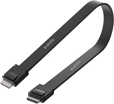 Oculink SFF-8611 4i Male Cable, Support PCIe 4.0 x4 16GT/s & SAS 4.0 24Gbps | Ultra-Thin Flexible Riser for Oculink eGPU, onexGPU, Mini PC, External GPU Graphics Cards and Laptops, Console